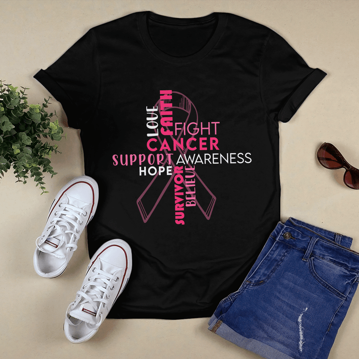 Breast cancer awareness tshirt for black woman shirt faith shirt