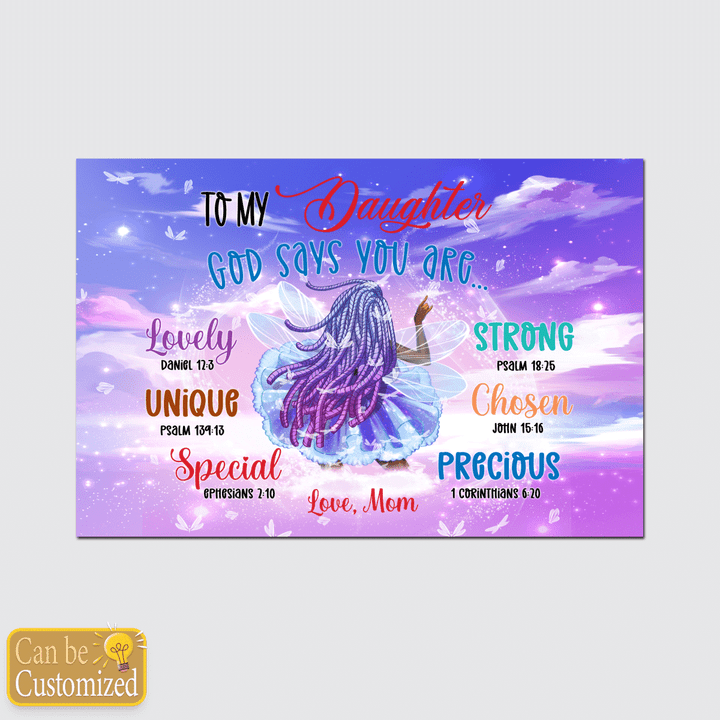 Personalized poster canvas to my daughter poster canvas god says you are poster canvas custom name