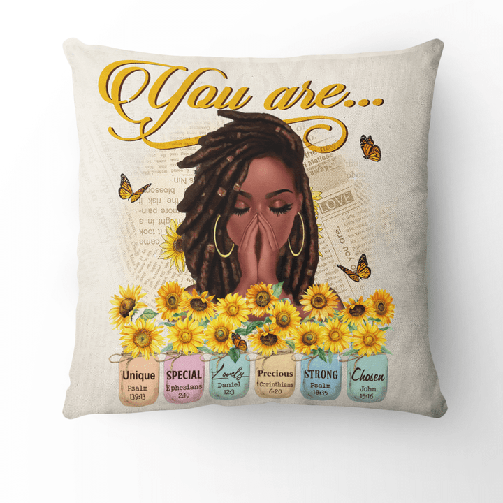 Personalized pillow case for black girl sunflower pillow case you are unique pillow case