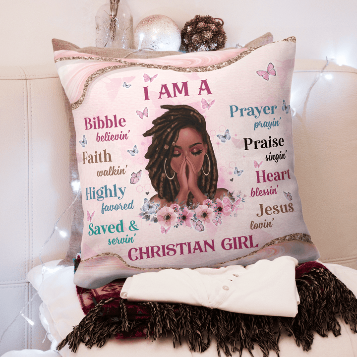 Pillow case for black girl pillow case I am a Christian girl pillow case