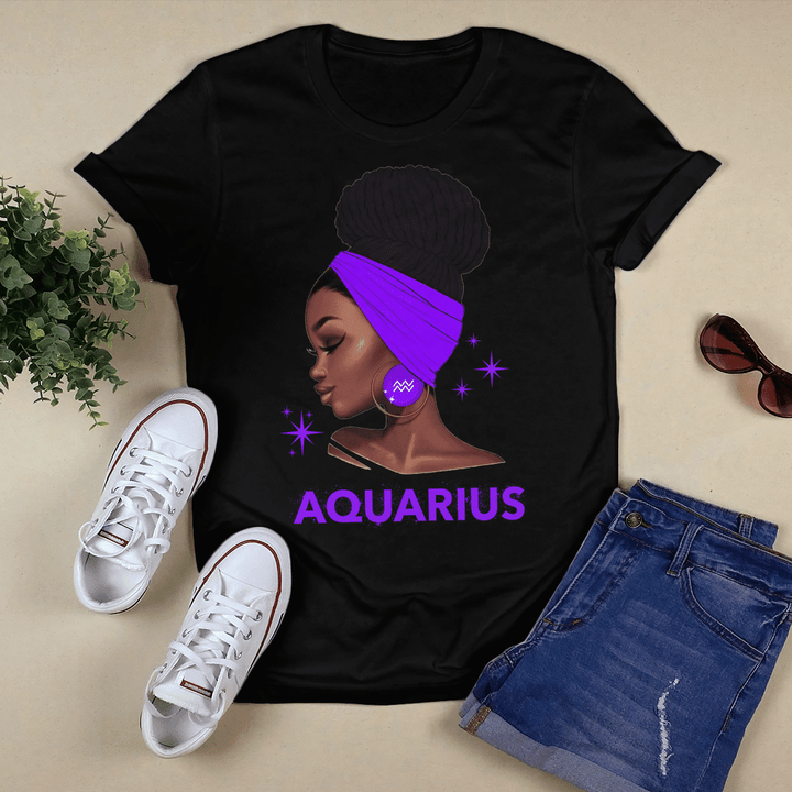 Zodiac shirt birthday gift for black girl zodiac tshirt aquarius queen shirt