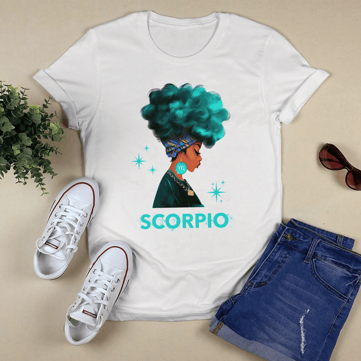 Scorpio girl shirt scorpio zodiac shirt birthday gift for black girl zodiac tshirt