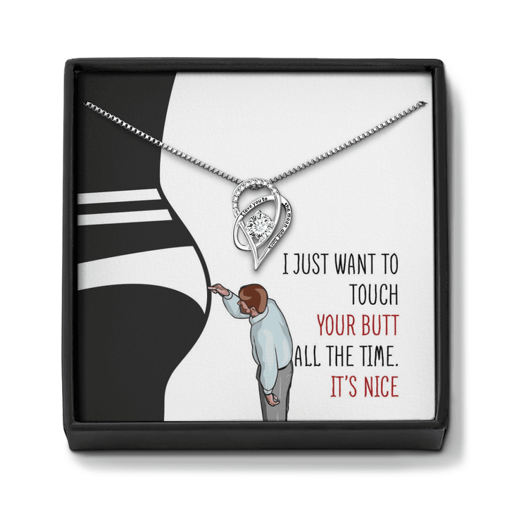 Heart Necklace To Wife Necklace Funny Gift Valentine Gift For Wife Necklace For Wife Just Want To Touch Your Butt