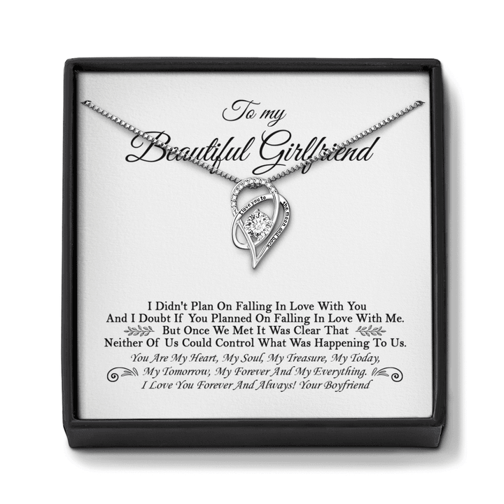 Heart Necklace To My Girlfriend Necklace Anniversary Gift For Girlfriend Necklace For Girlfriend Girlfriend Gift I Love Your Forever & Always