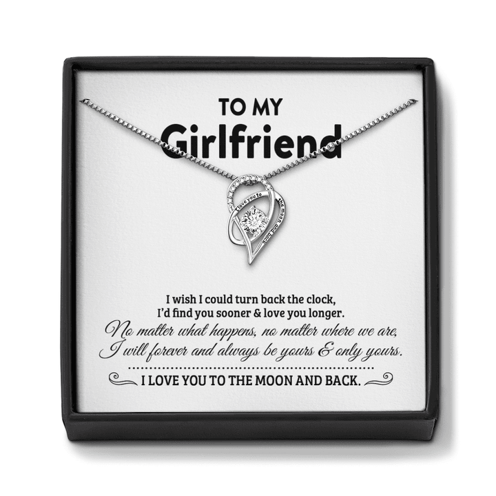 Heart Necklace To My Girlfriend Necklace Anniversary Gift For Girlfriend Necklace For Girlfriend Girlfriend Gift I Love You To The Moon & Back