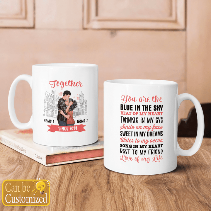 Personalized mug for her for him you are the blue in the sky Valentine's day gift Valentine coffee mug