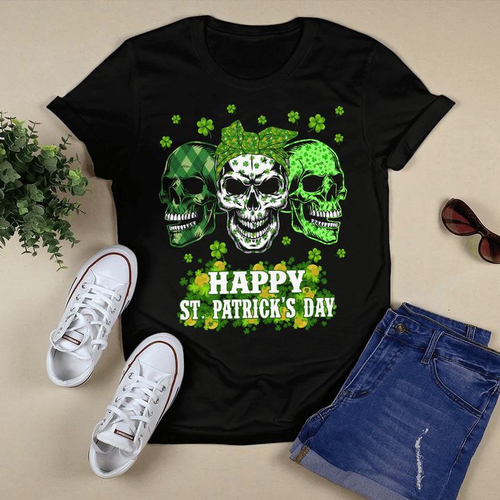 St patrick's day shirt funny shirt skull love st patrick's day shirt