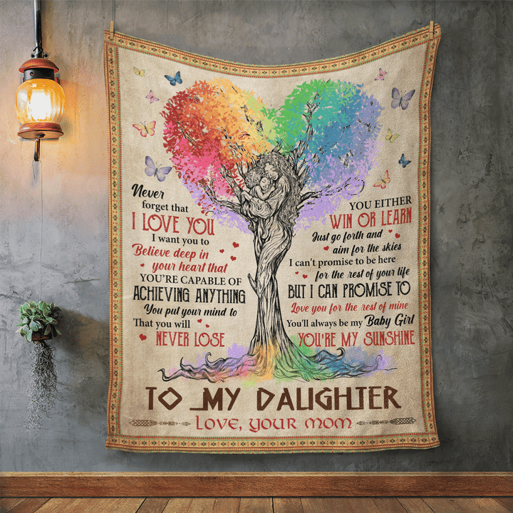 Blanket to daughter afro daughter and mother blanket gift for daughter from mom never forget that I love you blanket