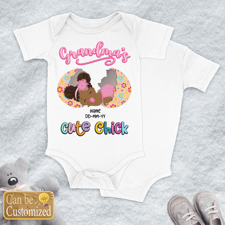 Happy Easter day personalized shirt for kid grandma's cute chick baby onesie egg baby Easter day onesie