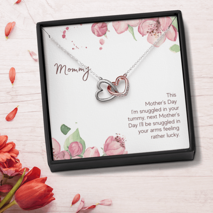Mother's day gift for mom to be necklace this mother's day I'm snuggled in your tummy Necklace pregnancy gift for mommy from baby bump to mom to be gift for expecting mom