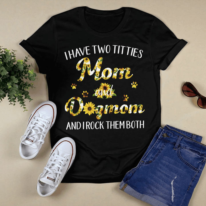 Mother's day shirt for mom have 2 titles mom & dog mom shirt gift for dog lover happy mother's day shirt