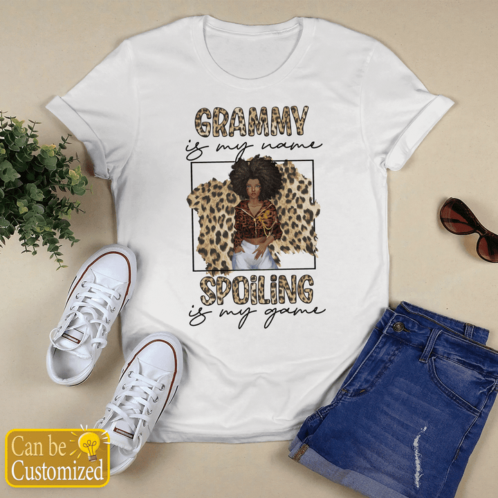 Mother's day personalized shirt for mom grandma is my name spoiling is my game shirt gift for mom grandma shirt funny mother's day shirt