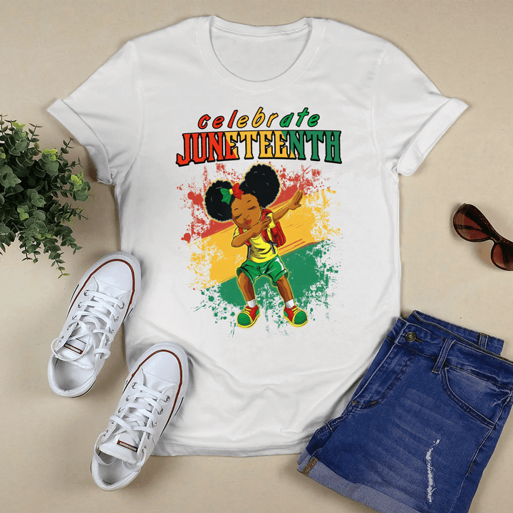 Juneteenth shirt for african american shirt independence shirt celebrate juneteenth black kid girl dabbing shirts