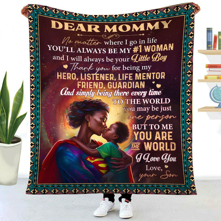 You'll Always Be My #1 Woman Superhero Blanket From Son, Mother's Day Birthday Gifts For Mom