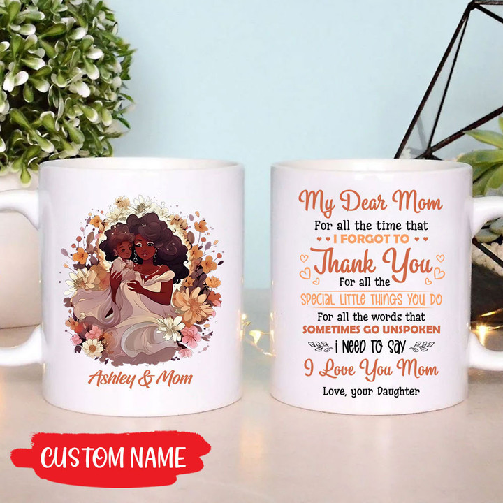 African American Mom And Daughter I Need To Say I Love You Mug, Mother's Day Birthday Gifts For Mom