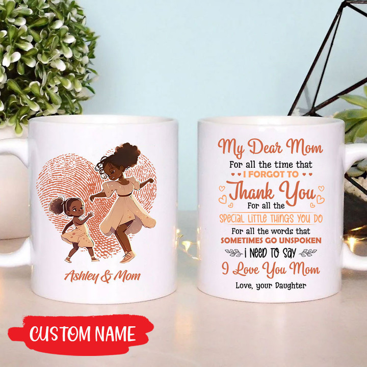 African American Mom Daughter Dancing I Need To Say I Love You Mug, Mother's Day Birthday Gifts For Mom