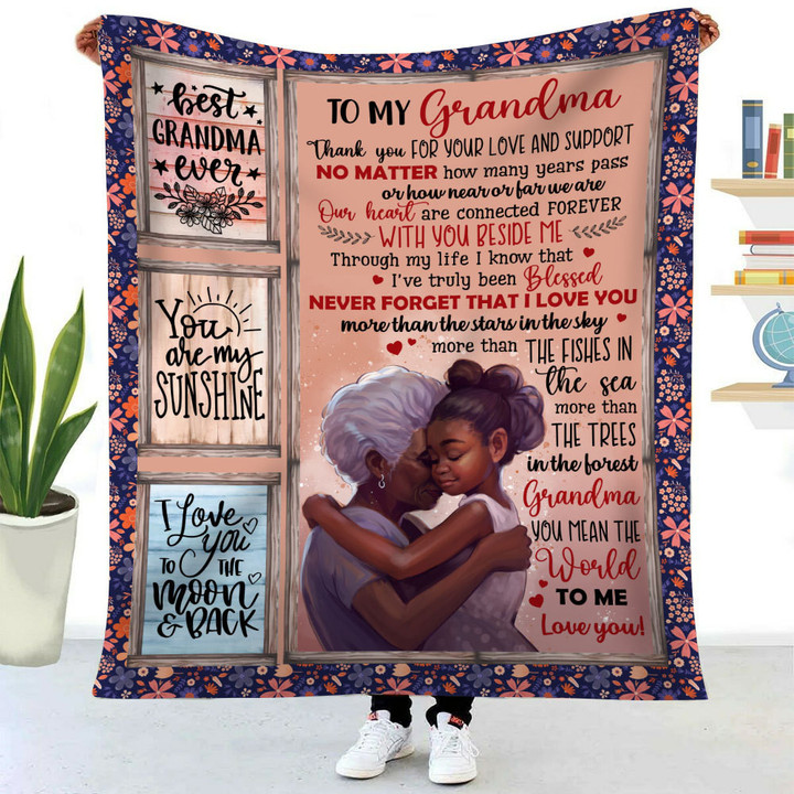 Thanks For Your Love & Support Throw Blanket for Grandma, Birthday Mother's Day Gift for Grandma