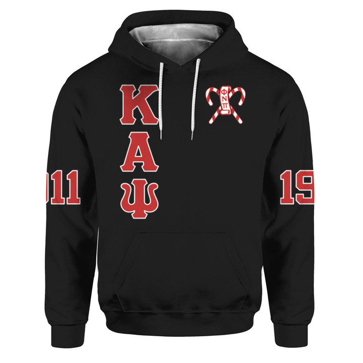 Kappa Alpha Psi 1911 Clothing, 1911 Paraphernalia, Greek Fraternity Hoodie, Black Greek Zip Hoodie