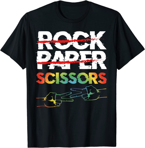 Rock Paper Scissors Lesbian Couple Lgbtq Pride Month Gift T-Shirt