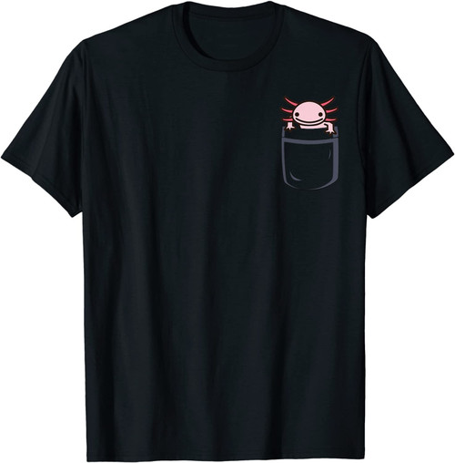 Axolotl In Pocket Pouch Mexico Walking Ajolote T-Shirt