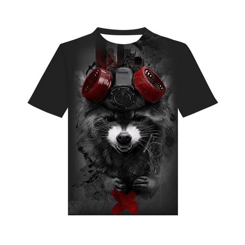Raccoon Summer Oversized T Shirt 3D
