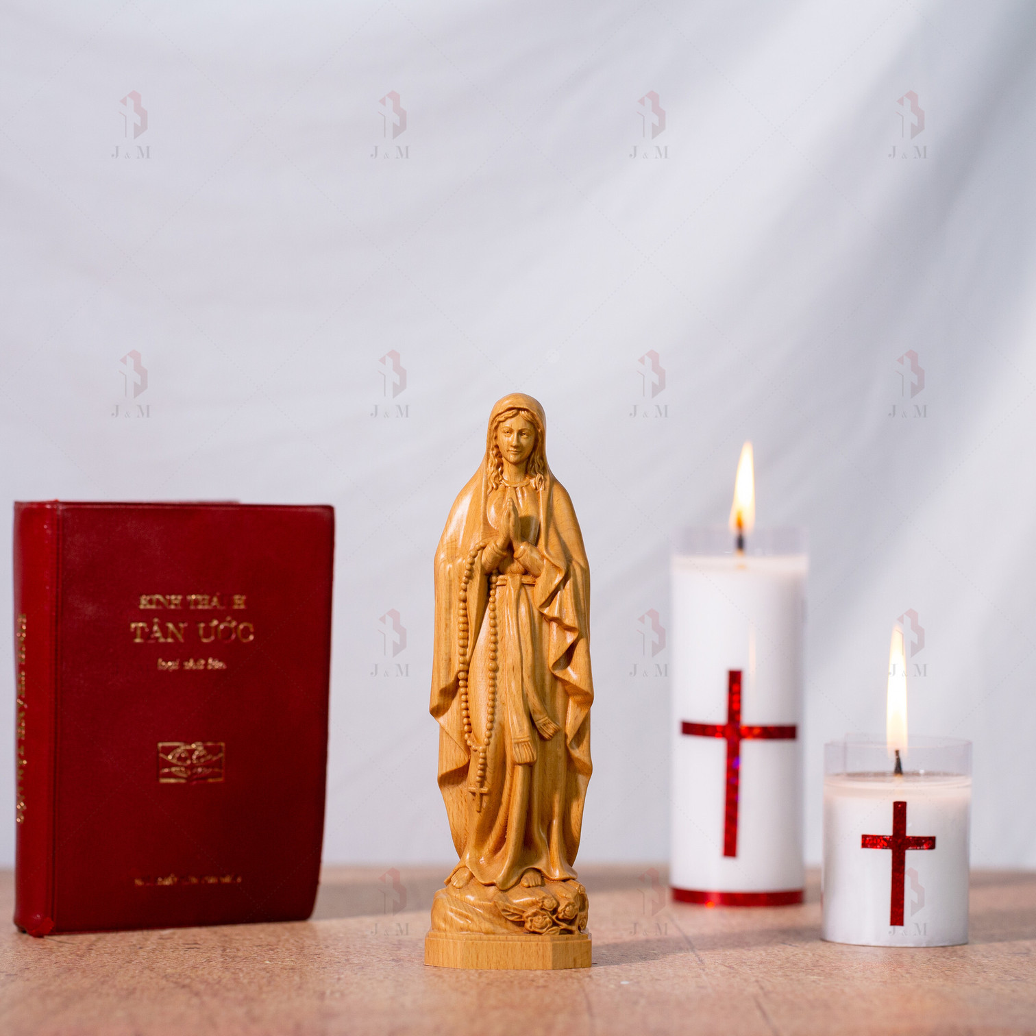 Our Lady of Lourdes, Virgin Mary Statue, Wooden Statue Of Mary mini 5 ...