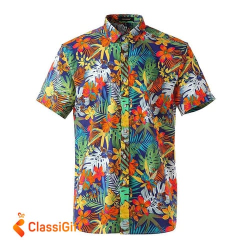 Hawaiian Shirts Men's 3D Plants Floral Print Short Sleeve Beach Shirts Fashion Harajuku Tops Loose Male Female Clothing Blouses