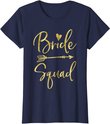 Damen Arrow And Heart Dark Yellow Bride Squad T-Shirt