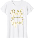 Damen Arrow And Heart Dark Yellow Bride Squad T-Shirt