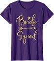Damen Arrow And Heart Dark Yellow Bride Squad T-Shirt