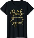 Damen Arrow And Heart Dark Yellow Bride Squad T-Shirt