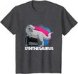 Synth Analog Vaporwave T Rex - Synthesaurus Synthesizer T-Shirt