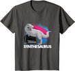 Synth Analog Vaporwave T Rex - Synthesaurus Synthesizer T-Shirt
