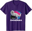 Synth Analog Vaporwave T Rex - Synthesaurus Synthesizer T-Shirt