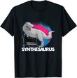 Synth Analog Vaporwave T Rex - Synthesaurus Synthesizer T-Shirt