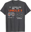 Herren Leveled Up To Uncle Gaming Gamer Pregnancy Announcement Gift T-Shirt