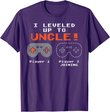 Herren Leveled Up To Uncle Gaming Gamer Pregnancy Announcement Gift T-Shirt