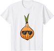 Zwiebel mit Sonnenbrille Gemüse Zwiebeln T-Shirt