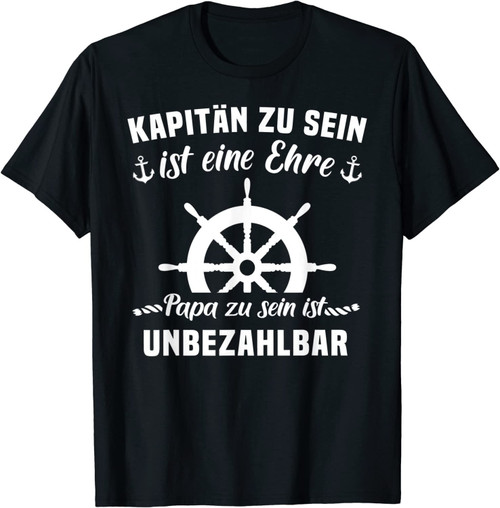 Kapitän Papa Motorboot Geschenk Fun Sprüche Boot Zubehör Dad T-Shirt