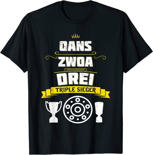 Oans Zwoa Drei - Triple Sieger Fußball Fan Bayern T-Shirt