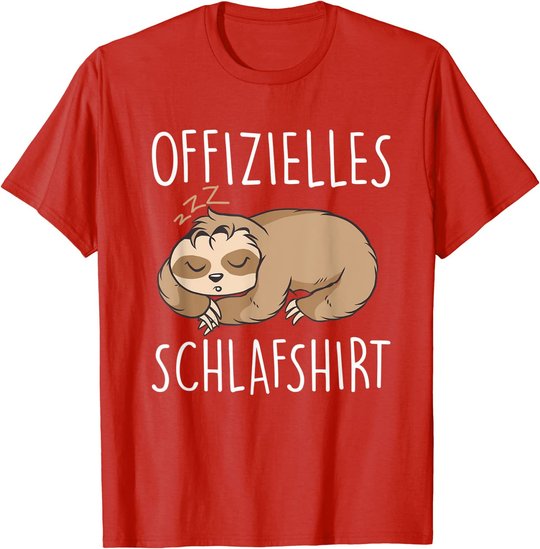 Süßes Schlafendes Faultier | Schalfanzug Bettzeug Schlaf T-Shirt