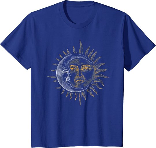 Vintage Astronomie Sterne Sonne Mond Planeten Astronaut T-Shirt