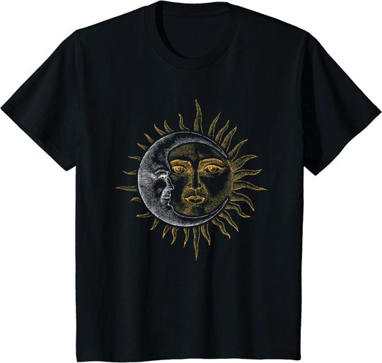 Vintage Astronomie Sterne Sonne Mond Planeten Astronaut T-Shirt