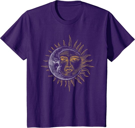 Vintage Astronomie Sterne Sonne Mond Planeten Astronaut T-Shirt