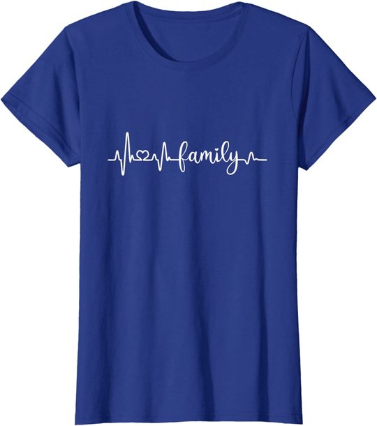 Familie Herzschlag Mama Papa Sohn Tochter I love my family T-Shirt