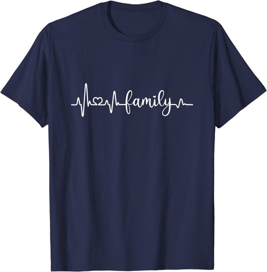 Familie Herzschlag Mama Papa Sohn Tochter I love my family T-Shirt