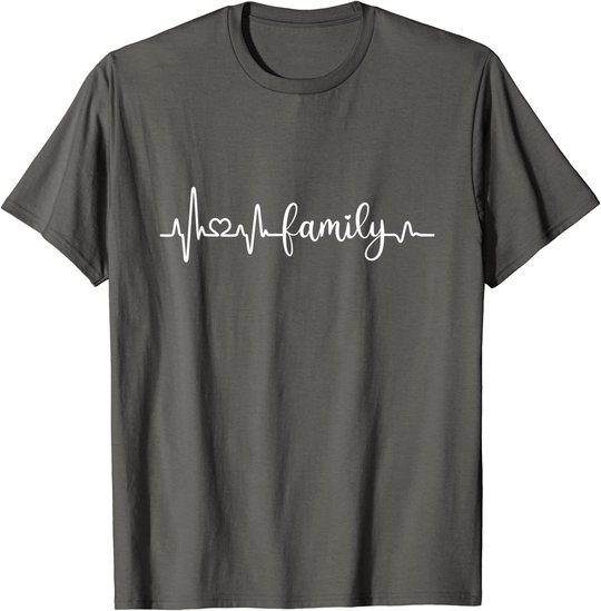 Familie Herzschlag Mama Papa Sohn Tochter I love my family T-Shirt