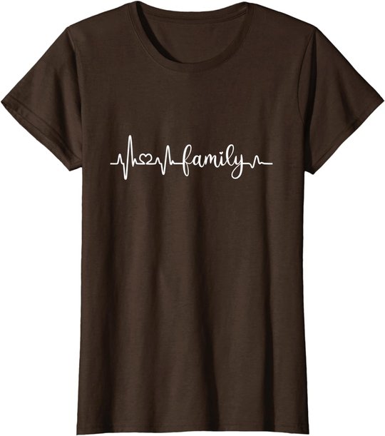 Familie Herzschlag Mama Papa Sohn Tochter I love my family T-Shirt