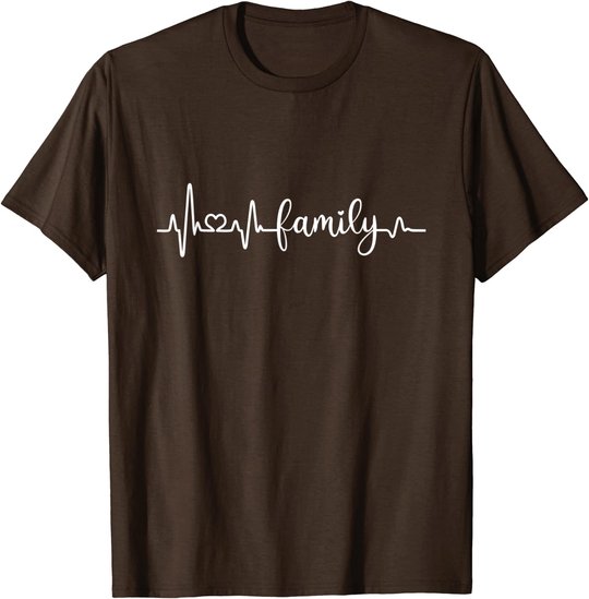 Familie Herzschlag Mama Papa Sohn Tochter I love my family T-Shirt
