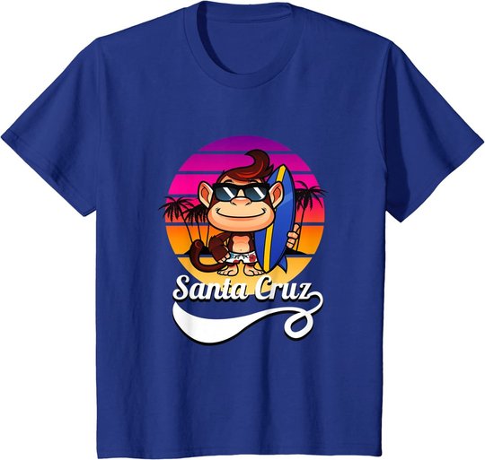 Surferaffe Santa Cruz California Retro Sun Fun T-Shirt